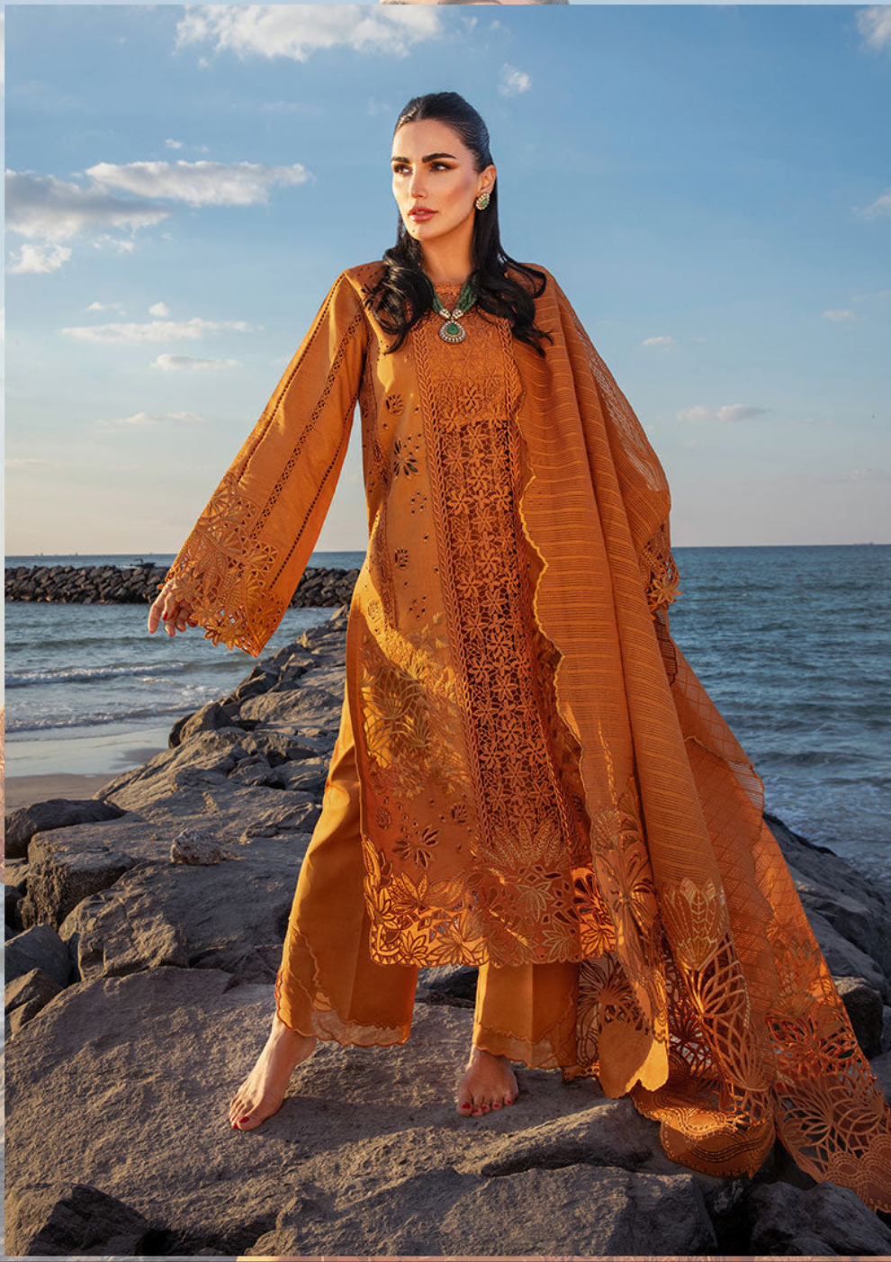 Rang Rasiya - Schiffli Embroidered Ayla's Atelier